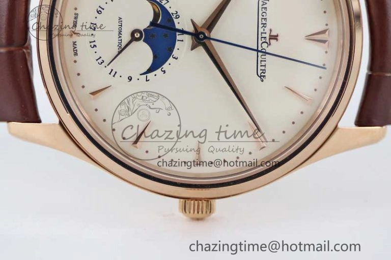 Vibrant Master Ultra Thin Moon 1362520 RG Q8F 1:1 Best Edition White Dial on Brown Leather Strap A 7429