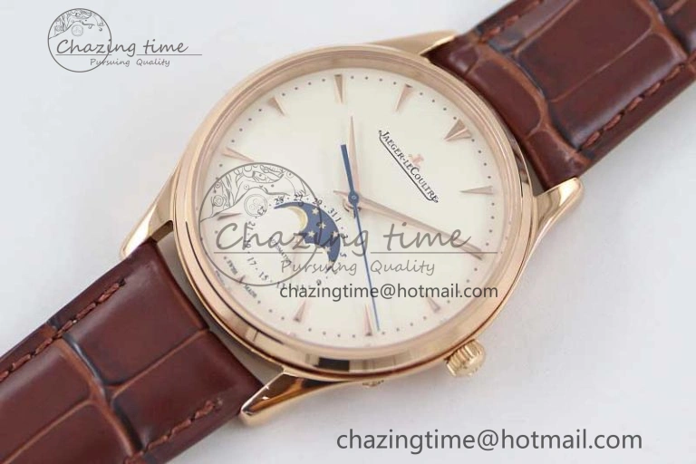 Vibrant Master Ultra Thin Moon 1362520 RG Q8F 1:1 Best Edition White Dial on Brown Leather Strap A 7429
