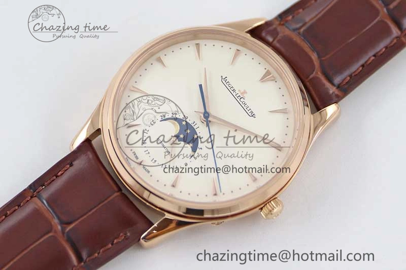 Vibrant Master Ultra Thin Moon 1362520 RG Q8F 1:1 Best Edition White Dial on Brown Leather Strap A 7429