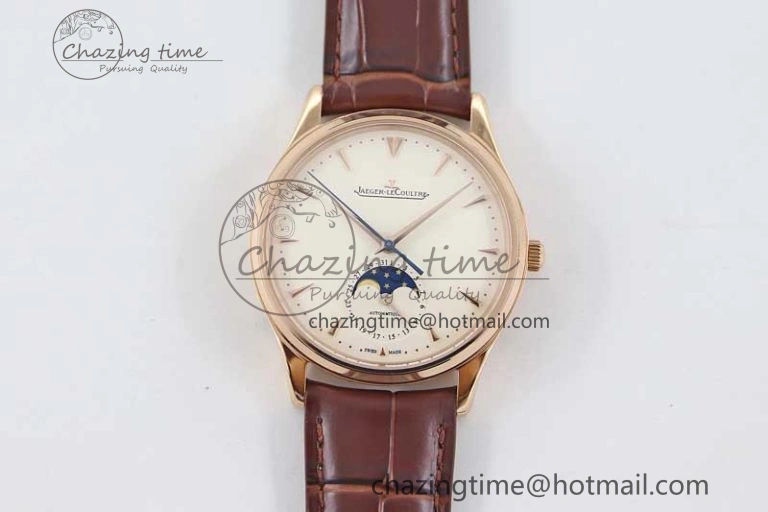 Vibrant Master Ultra Thin Moon 1362520 RG Q8F 1:1 Best Edition White Dial on Brown Leather Strap A 7429