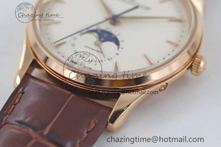 Vibrant Master Ultra Thin Moon 1362520 RG Q8F 1:1 Best Edition White Dial on Brown Leather Strap A 7429