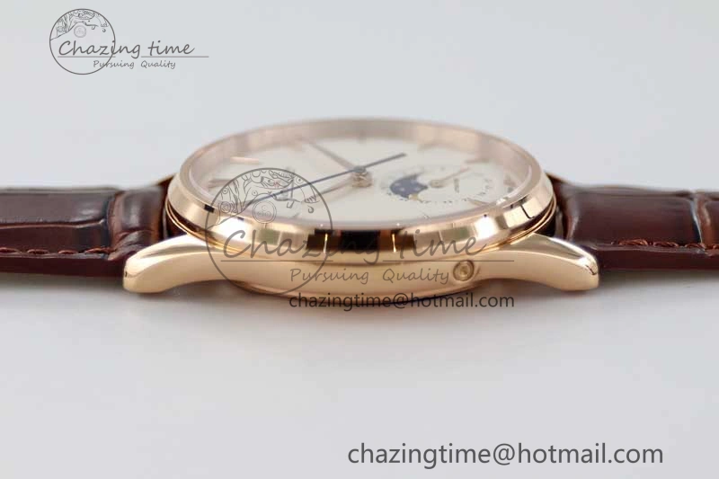 Vibrant Master Ultra Thin Moon 1362520 RG Q8F 1:1 Best Edition White Dial on Brown Leather Strap A 7429