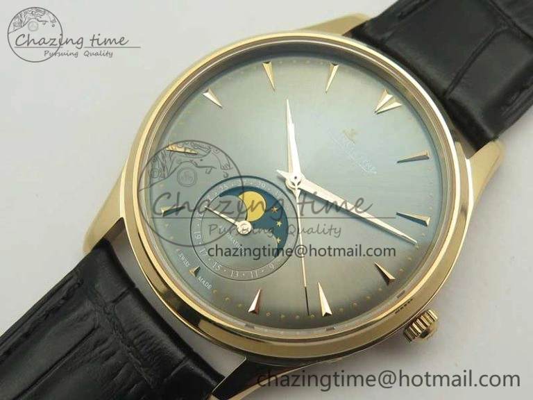 Functional Master Ultra Thin Moon 1362520 RG ZF 1:1 Best Edition Gray Dial on Black Leather Strap A 7474