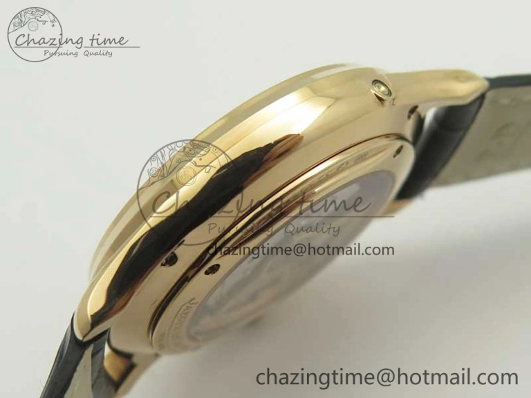 Functional Master Ultra Thin Moon 1362520 RG ZF 1:1 Best Edition Gray Dial on Black Leather Strap A 7474