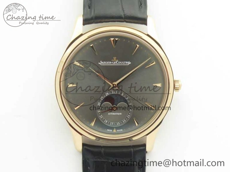 Functional Master Ultra Thin Moon 1362520 RG ZF 1:1 Best Edition Gray Dial on Black Leather Strap A 7474