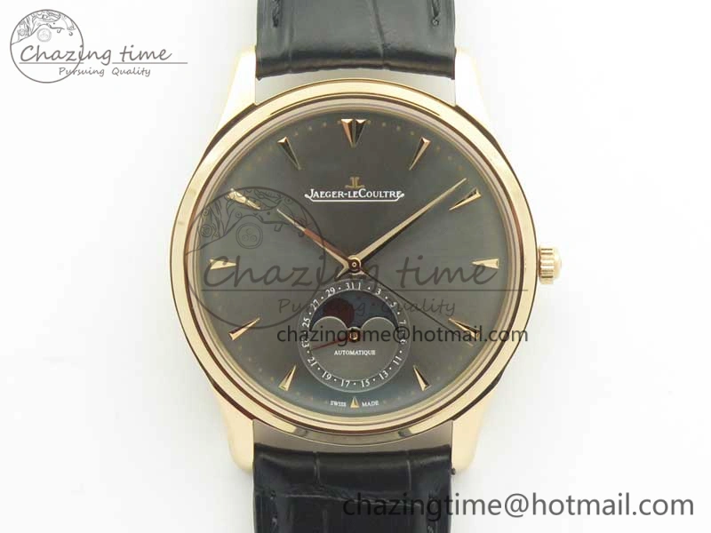 Functional Master Ultra Thin Moon 1362520 RG ZF 1:1 Best Edition Gray Dial on Black Leather Strap A 7474