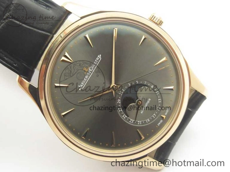 Functional Master Ultra Thin Moon 1362520 RG ZF 1:1 Best Edition Gray Dial on Black Leather Strap A 7474
