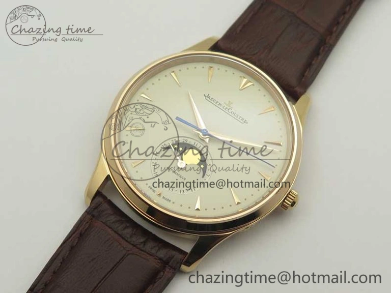 Master Ultra Thin Moon 1362520 RG ZF 1:1 Best Edition White Dial on Brown Leather Strap A StreetReady 7484
