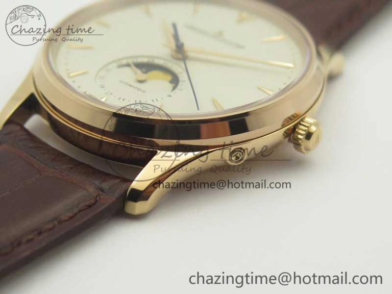 Master Ultra Thin Moon 1362520 RG ZF 1:1 Best Edition White Dial on Brown Leather Strap A StreetReady 7484
