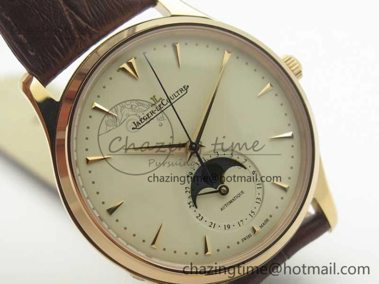 Master Ultra Thin Moon 1362520 RG ZF 1:1 Best Edition White Dial on Brown Leather Strap A StreetReady 7484