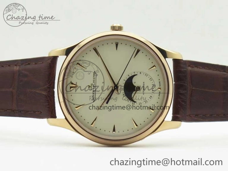 Master Ultra Thin Moon 1362520 RG ZF 1:1 Best Edition White Dial on Brown Leather Strap A StreetReady 7484