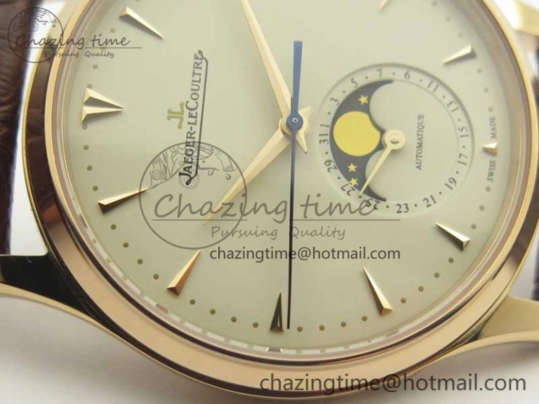 Master Ultra Thin Moon 1362520 RG ZF 1:1 Best Edition White Dial on Brown Leather Strap A StreetReady 7484