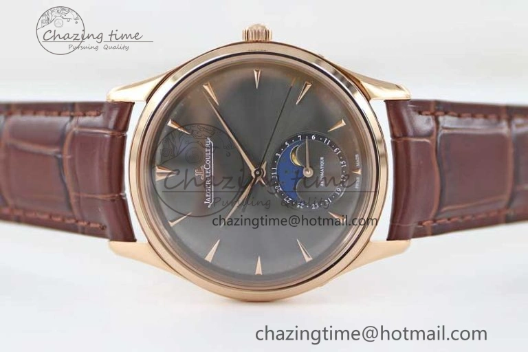 Sleek Master Ultra Thin Moon 136255J RG Q8F 1:1 Best Edition Gray Dial on Browm Leather Strap A 7432