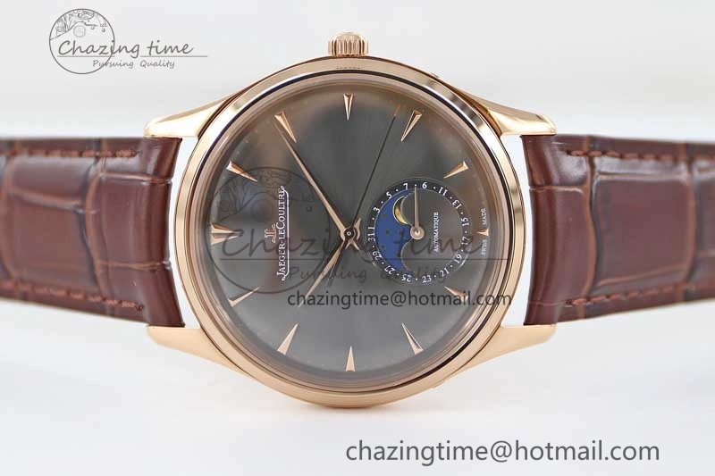 Sleek Master Ultra Thin Moon 136255J RG Q8F 1:1 Best Edition Gray Dial on Browm Leather Strap A 7432