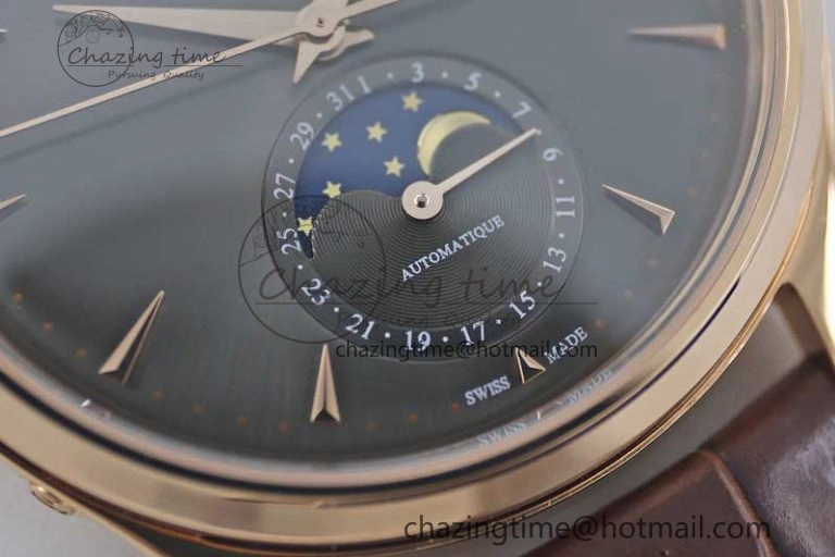 Sleek Master Ultra Thin Moon 136255J RG Q8F 1:1 Best Edition Gray Dial on Browm Leather Strap A 7432