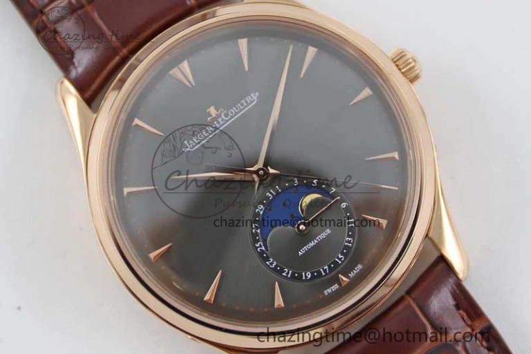 Sleek Master Ultra Thin Moon 136255J RG Q8F 1:1 Best Edition Gray Dial on Browm Leather Strap A 7432