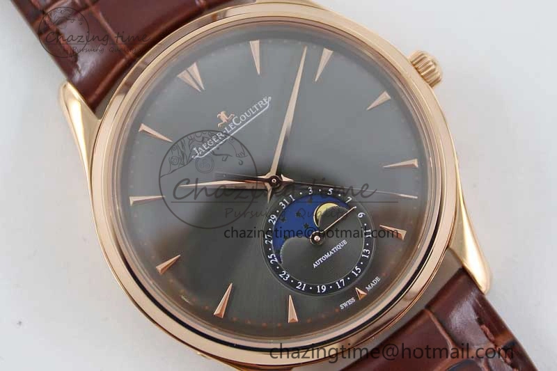 Sleek Master Ultra Thin Moon 136255J RG Q8F 1:1 Best Edition Gray Dial on Browm Leather Strap A 7432
