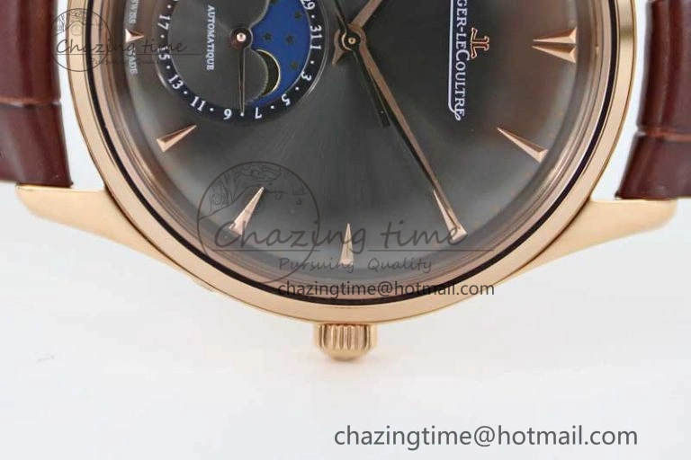 Sleek Master Ultra Thin Moon 136255J RG Q8F 1:1 Best Edition Gray Dial on Browm Leather Strap A 7432