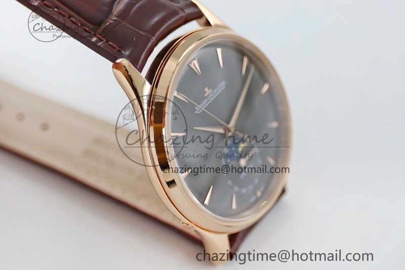 Sleek Master Ultra Thin Moon 136255J RG Q8F 1:1 Best Edition Gray Dial on Browm Leather Strap A 7432