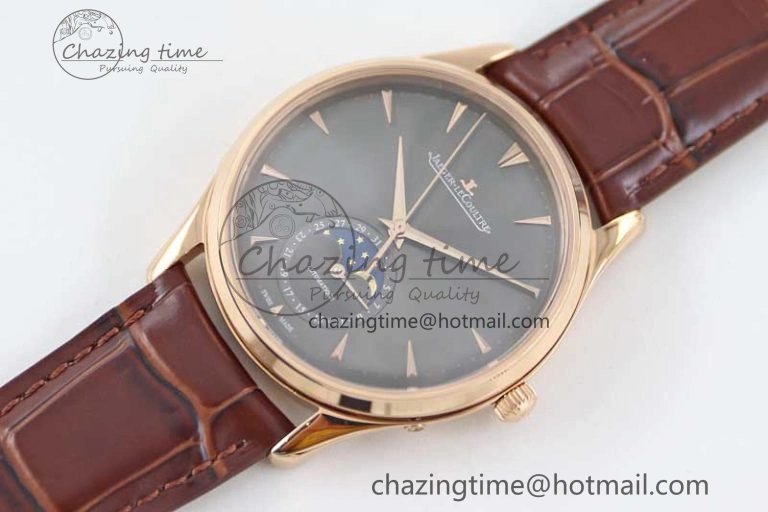 Sleek Master Ultra Thin Moon 136255J RG Q8F 1:1 Best Edition Gray Dial on Browm Leather Strap A 7432