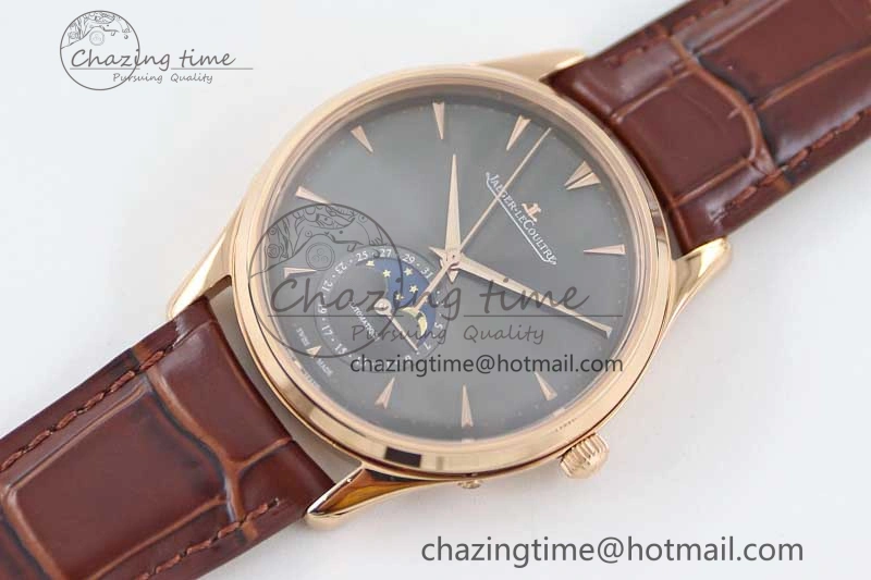 Sleek Master Ultra Thin Moon 136255J RG Q8F 1:1 Best Edition Gray Dial on Browm Leather Strap A 7432