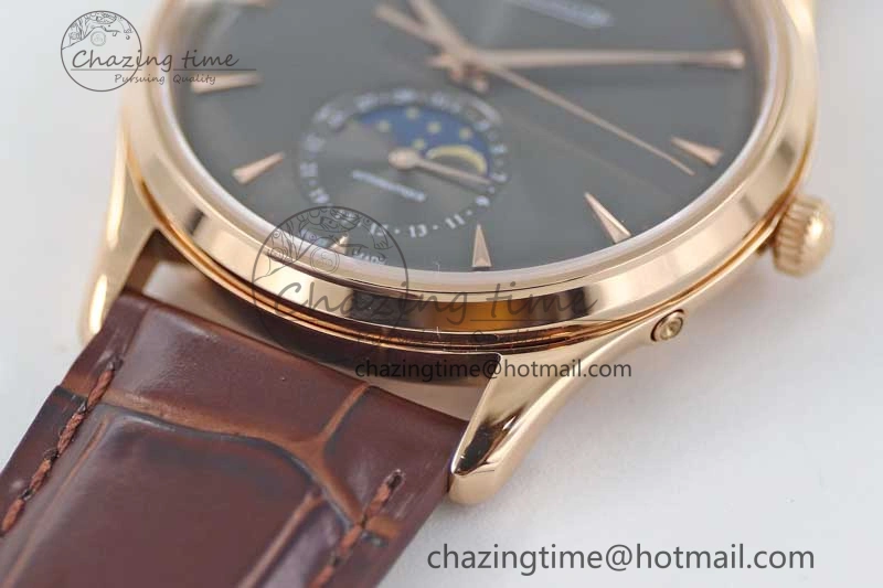Sleek Master Ultra Thin Moon 136255J RG Q8F 1:1 Best Edition Gray Dial on Browm Leather Strap A 7432