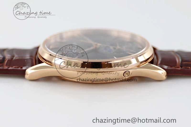 Sleek Master Ultra Thin Moon 136255J RG Q8F 1:1 Best Edition Gray Dial on Browm Leather Strap A 7432