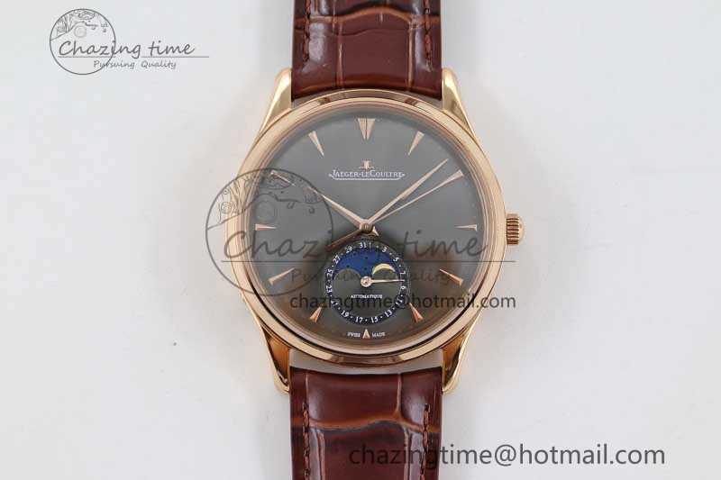 Sleek Master Ultra Thin Moon 136255J RG Q8F 1:1 Best Edition Gray Dial on Browm Leather Strap A 7432