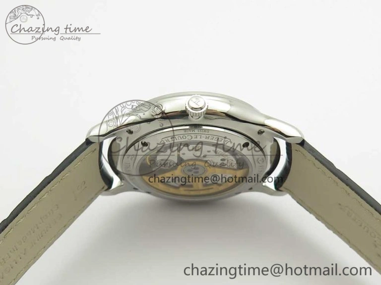 Master Ultra Thin Moon 1368420 SS GF 1:1 Best Edition White Dial on Black Leather Strap A UrbanStyle 7457