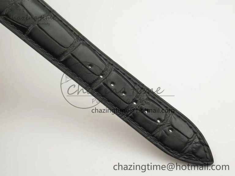 Master Ultra Thin Moon 1368420 SS GF 1:1 Best Edition White Dial on Black Leather Strap A UrbanStyle 7457