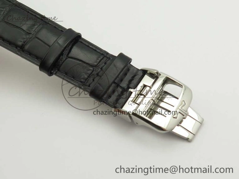 Master Ultra Thin Moon 1368420 SS GF 1:1 Best Edition White Dial on Black Leather Strap A UrbanStyle 7457