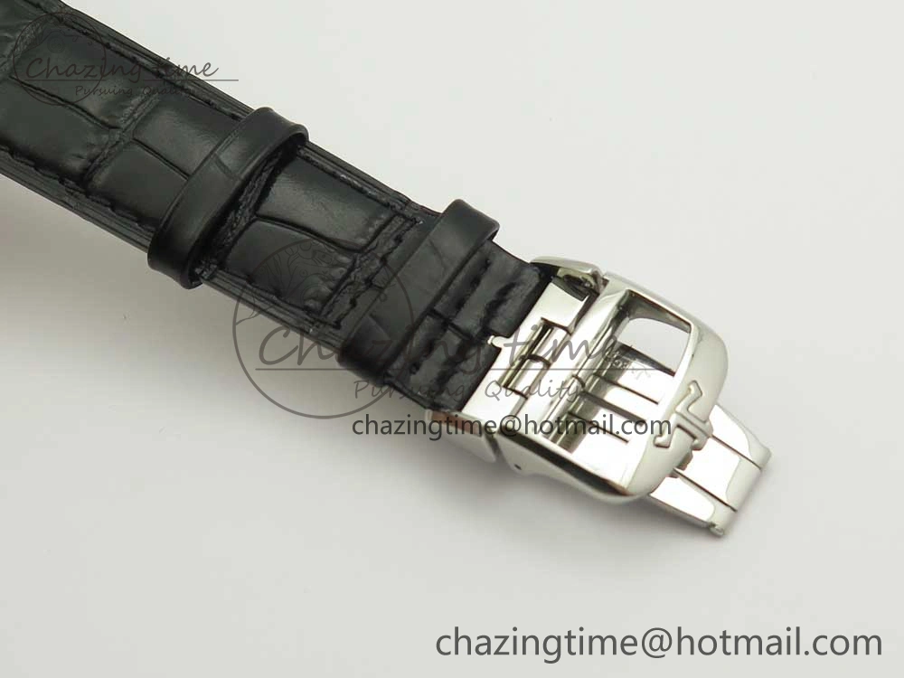 Master Ultra Thin Moon 1368420 SS GF 1:1 Best Edition White Dial on Black Leather Strap A UrbanStyle 7457