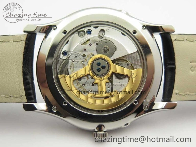 Master Ultra Thin Moon 1368420 SS GF 1:1 Best Edition White Dial on Black Leather Strap A UrbanStyle 7457