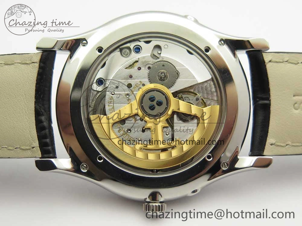 Master Ultra Thin Moon 1368420 SS GF 1:1 Best Edition White Dial on Black Leather Strap A UrbanStyle 7457