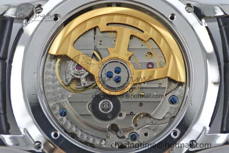 Master Ultra Thin Moon 1368420 SS Q8F 1:1 Best Edition White Dial on Black Leather Strap A Durable 7436