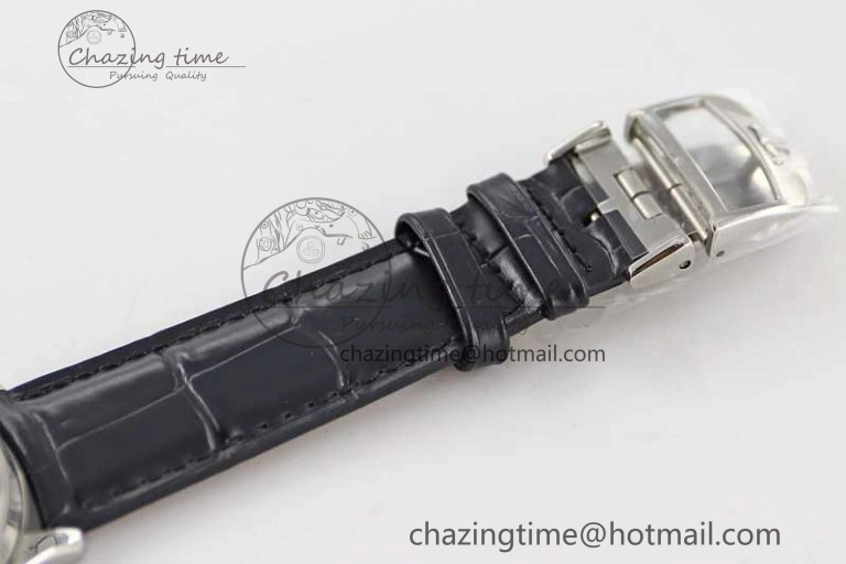 Master Ultra Thin Moon 1368420 SS Q8F 1:1 Best Edition White Dial on Black Leather Strap A Durable 7436