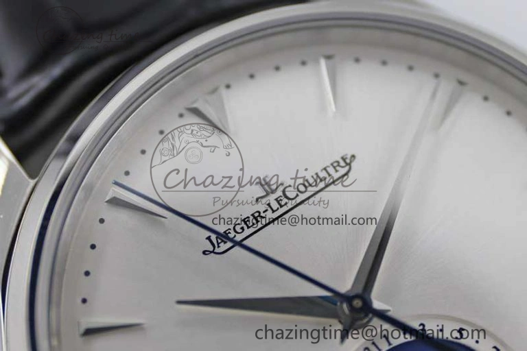 Master Ultra Thin Moon 1368420 SS Q8F 1:1 Best Edition White Dial on Black Leather Strap A Durable 7436