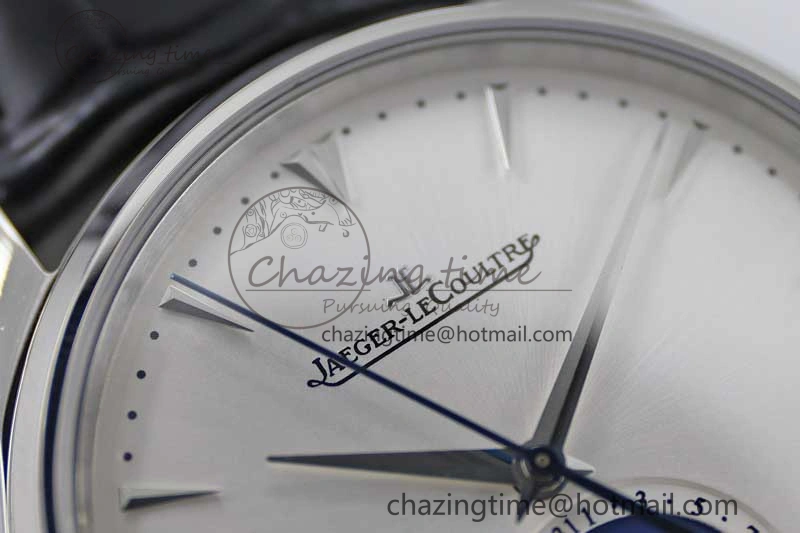 Master Ultra Thin Moon 1368420 SS Q8F 1:1 Best Edition White Dial on Black Leather Strap A Durable 7436