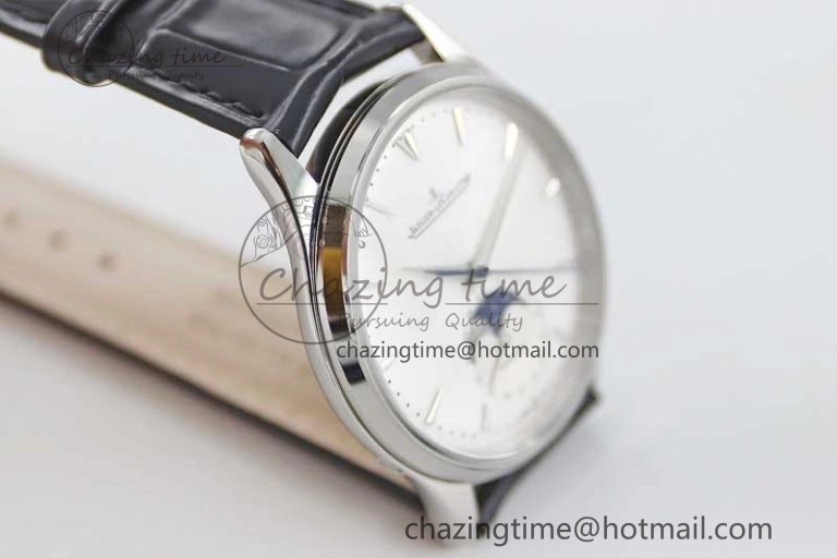 Master Ultra Thin Moon 1368420 SS Q8F 1:1 Best Edition White Dial on Black Leather Strap A Durable 7436
