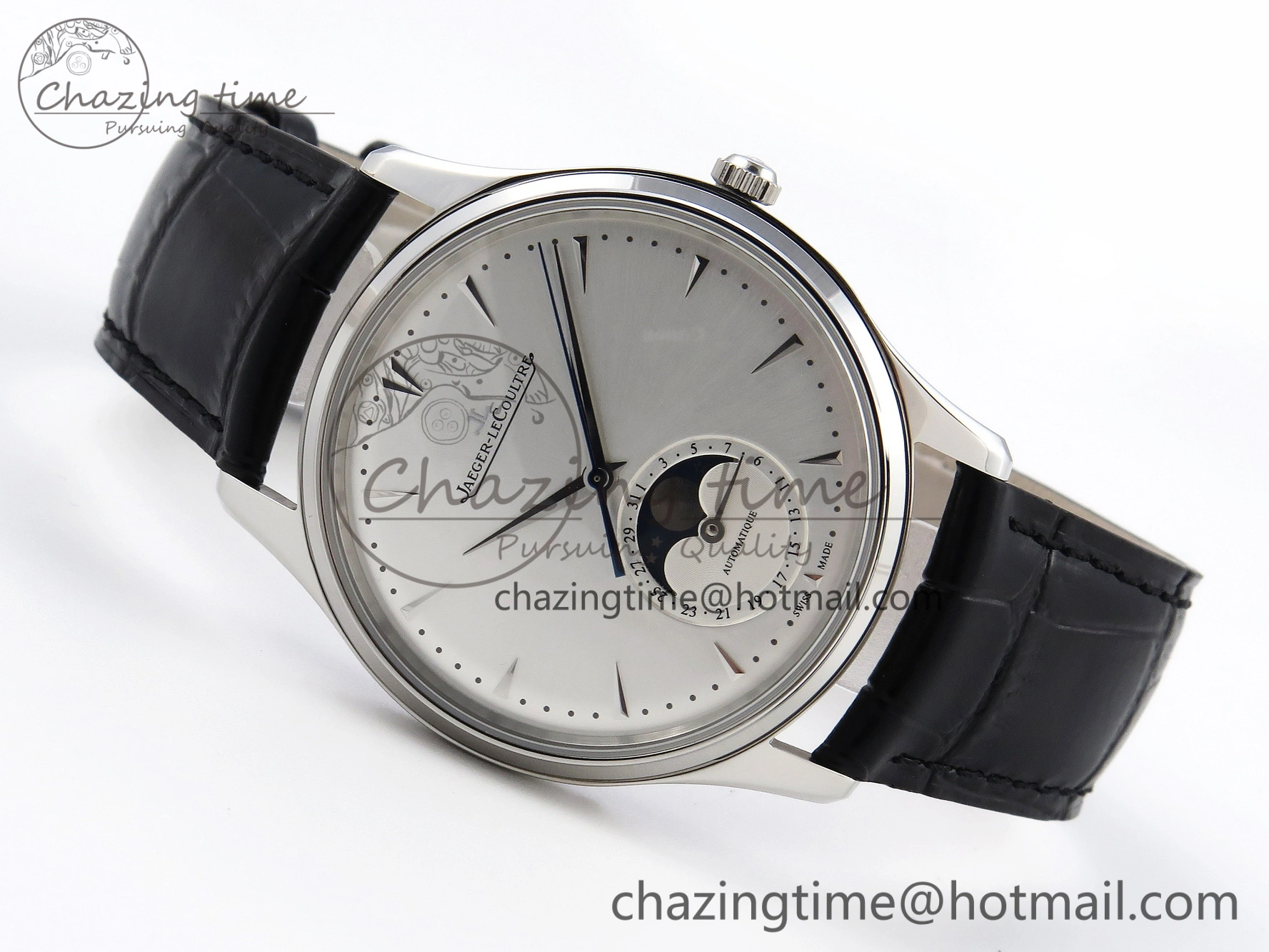 Master Ultra Thin Moon 1368420 SS ZF 1:1 Best Edition White Dial on Black Leather Strap SA925 Super Clone V Colorful 7420