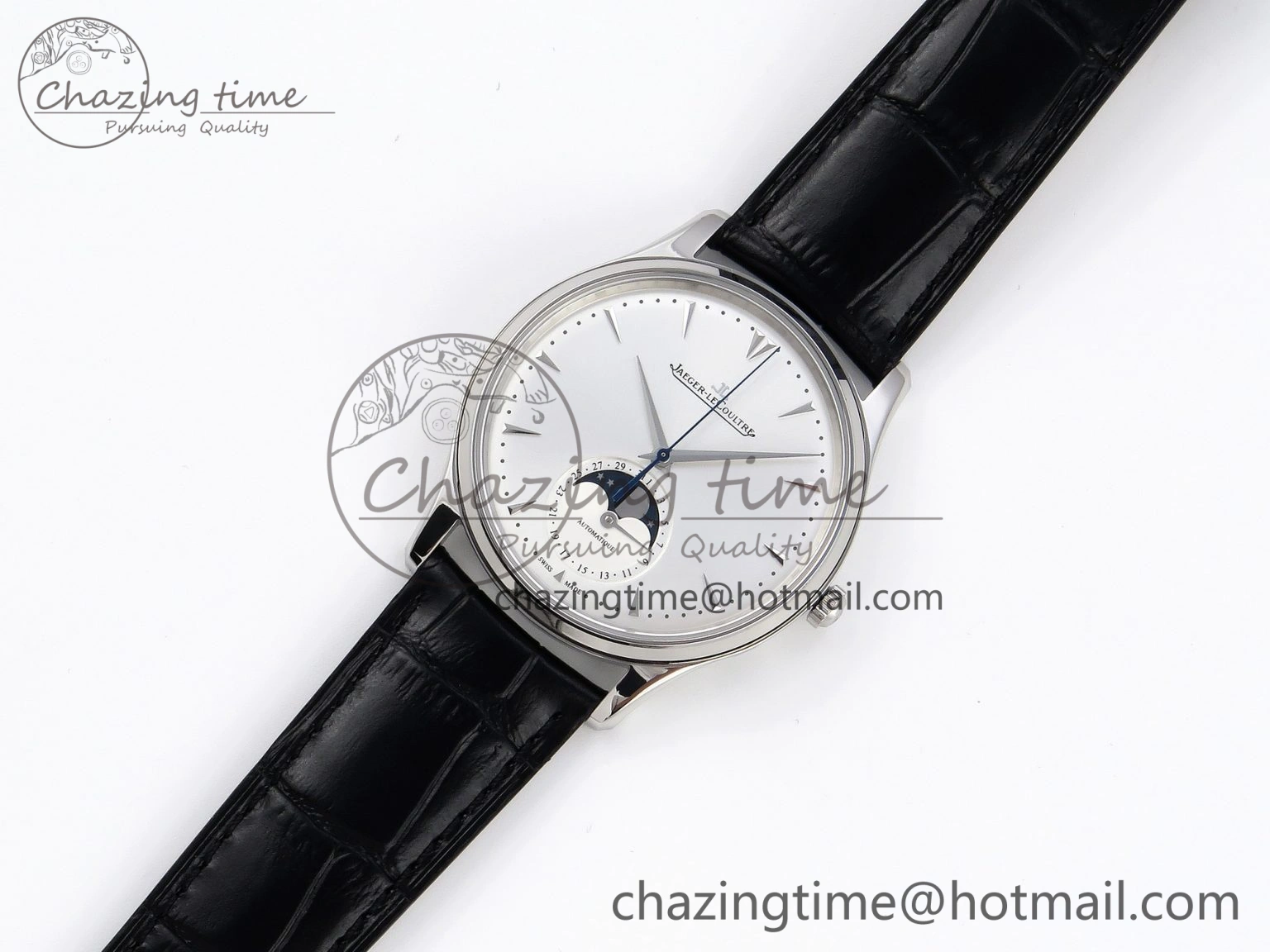 Master Ultra Thin Moon 1368420 SS ZF 1:1 Best Edition White Dial on Black Leather Strap SA925 Super Clone V Colorful 7420
