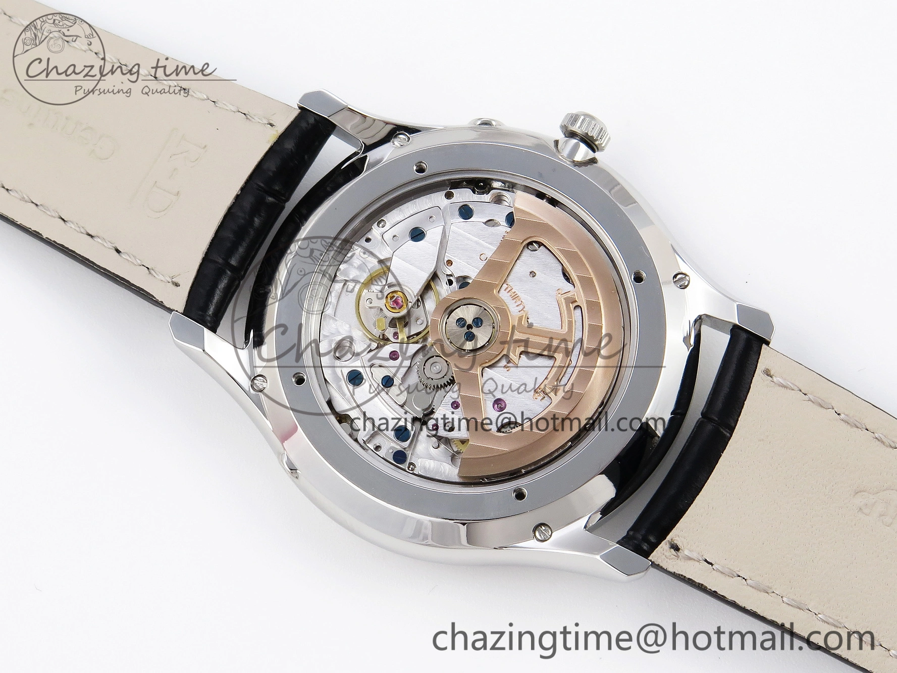 Master Ultra Thin Moon 1368420 SS ZF 1:1 Best Edition White Dial on Black Leather Strap SA925 Super Clone V Colorful 7420
