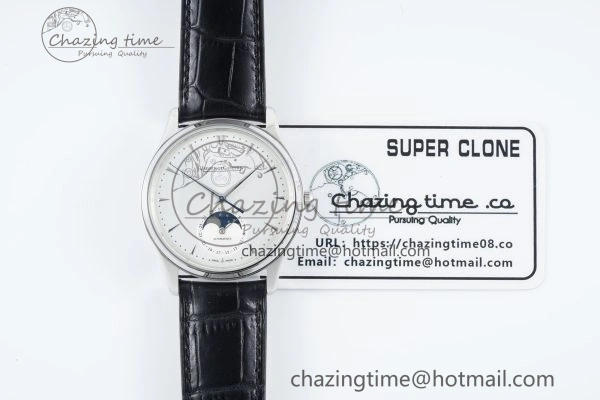 EasyMatch Master Ultra Thin Moon 1368420 SS ZF 1:1 Best Edition White Dial on Black Leather Strap V2 SA925 Super Clone 7426