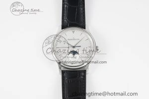 EasyMatch Master Ultra Thin Moon 1368420 SS ZF 1:1 Best Edition White Dial on Black Leather Strap V2 SA925 Super Clone 7426
