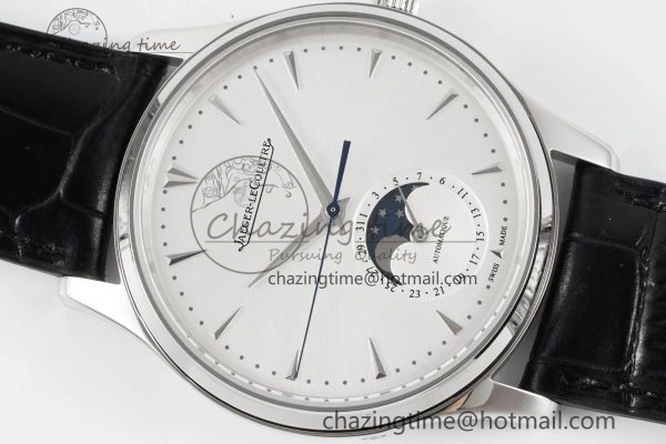 EasyMatch Master Ultra Thin Moon 1368420 SS ZF 1:1 Best Edition White Dial on Black Leather Strap V2 SA925 Super Clone 7426