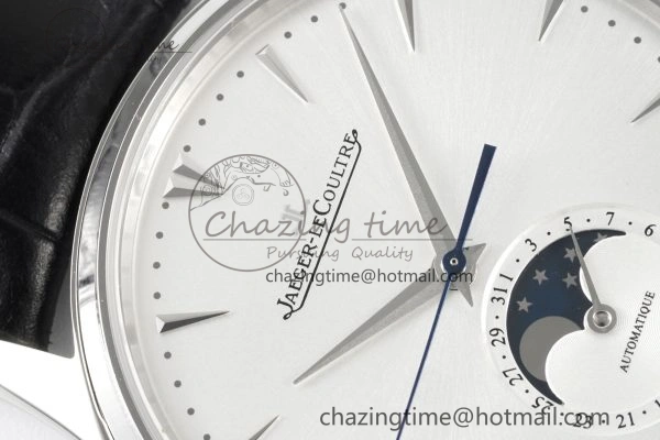 EasyMatch Master Ultra Thin Moon 1368420 SS ZF 1:1 Best Edition White Dial on Black Leather Strap V2 SA925 Super Clone 7426