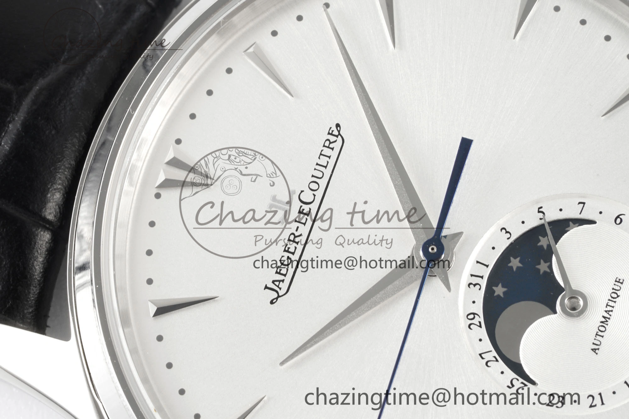 EasyMatch Master Ultra Thin Moon 1368420 SS ZF 1:1 Best Edition White Dial on Black Leather Strap V2 SA925 Super Clone 7426