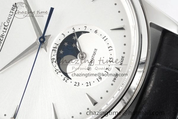 EasyMatch Master Ultra Thin Moon 1368420 SS ZF 1:1 Best Edition White Dial on Black Leather Strap V2 SA925 Super Clone 7426