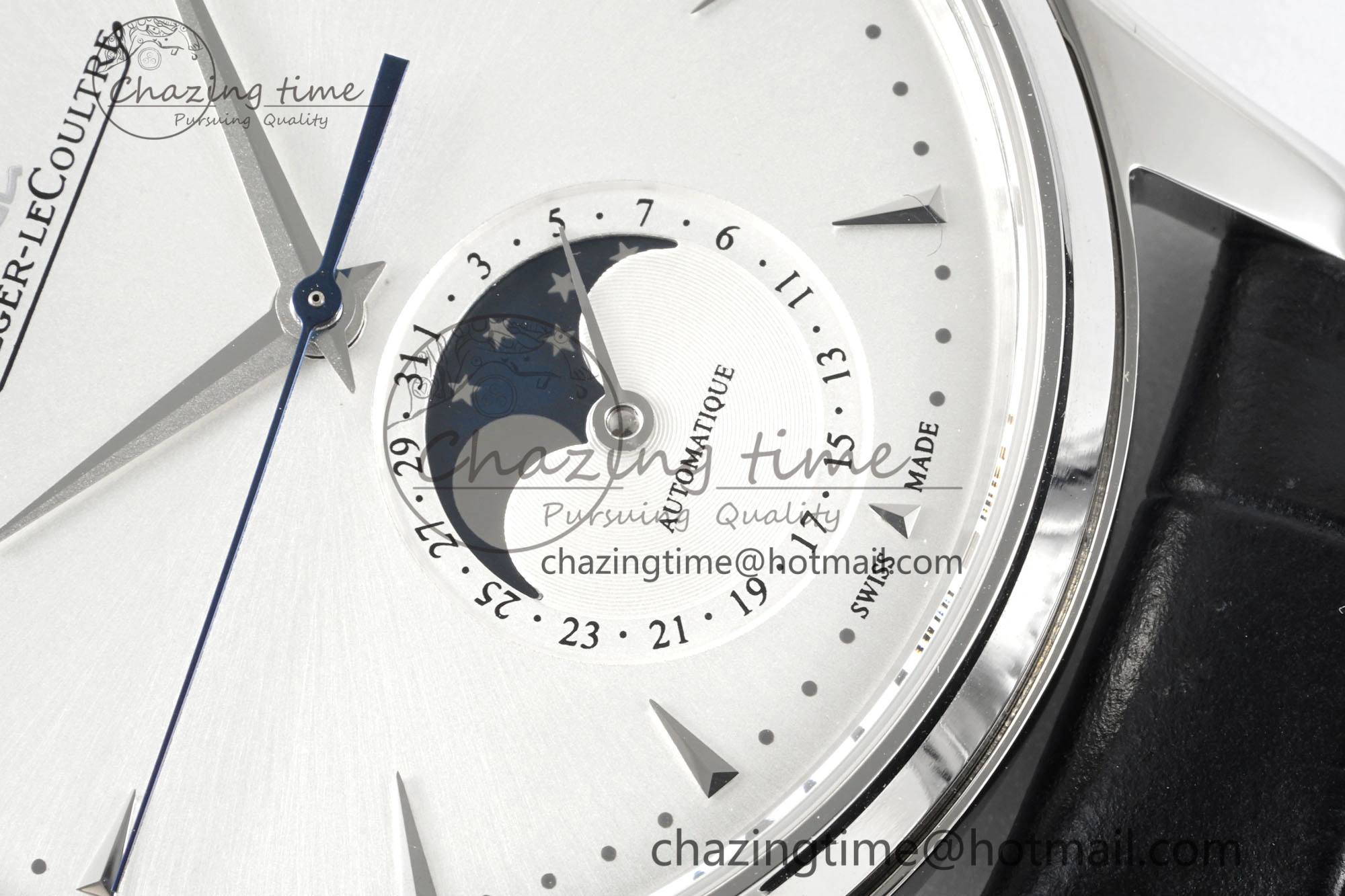 EasyMatch Master Ultra Thin Moon 1368420 SS ZF 1:1 Best Edition White Dial on Black Leather Strap V2 SA925 Super Clone 7426
