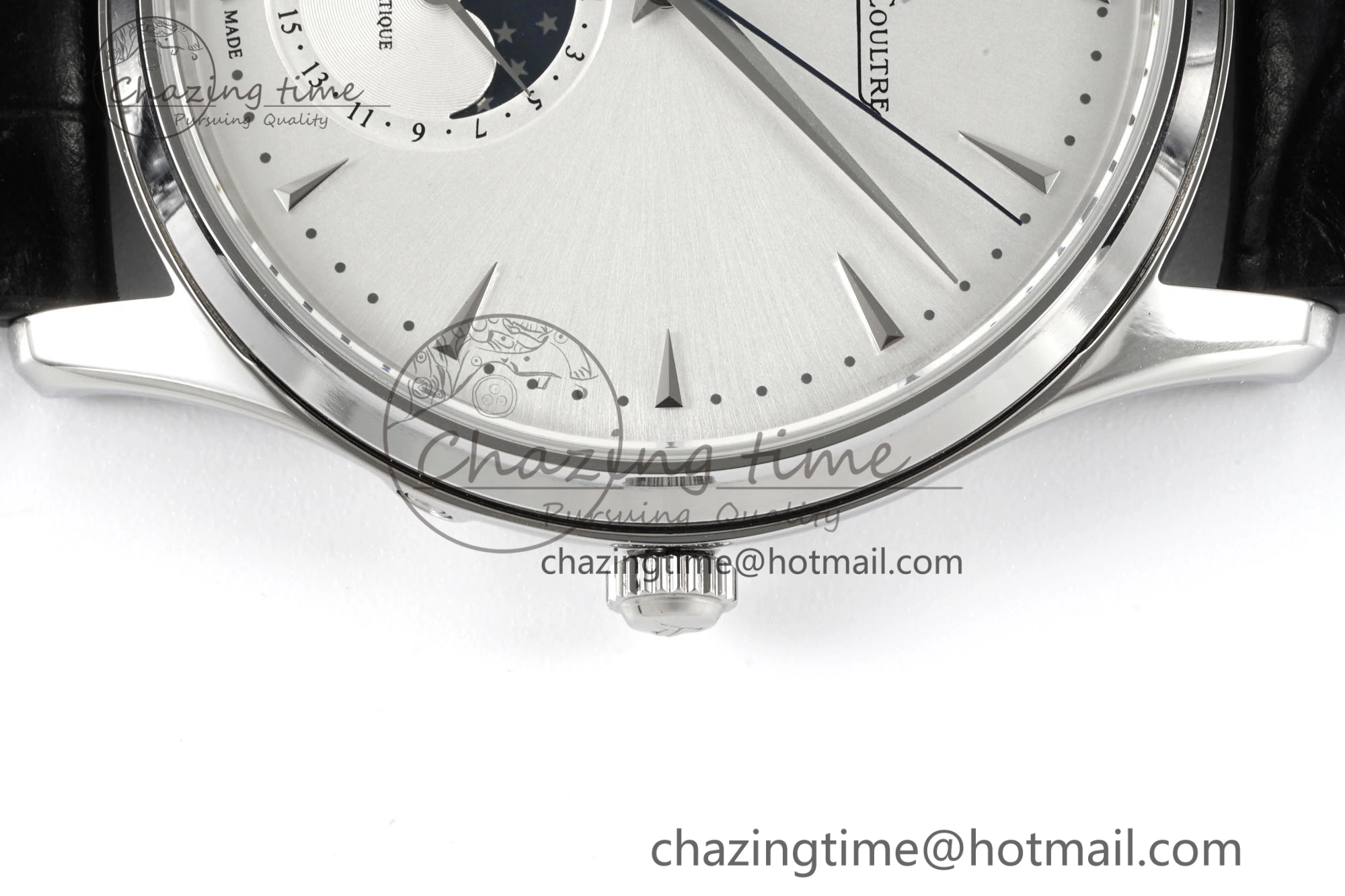 EasyMatch Master Ultra Thin Moon 1368420 SS ZF 1:1 Best Edition White Dial on Black Leather Strap V2 SA925 Super Clone 7426